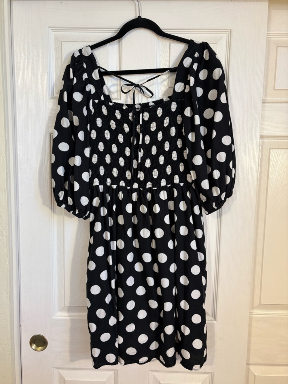 Ava & Viv Plus Size Black & White Polkadot Mini Dress - Picture 2 of 4